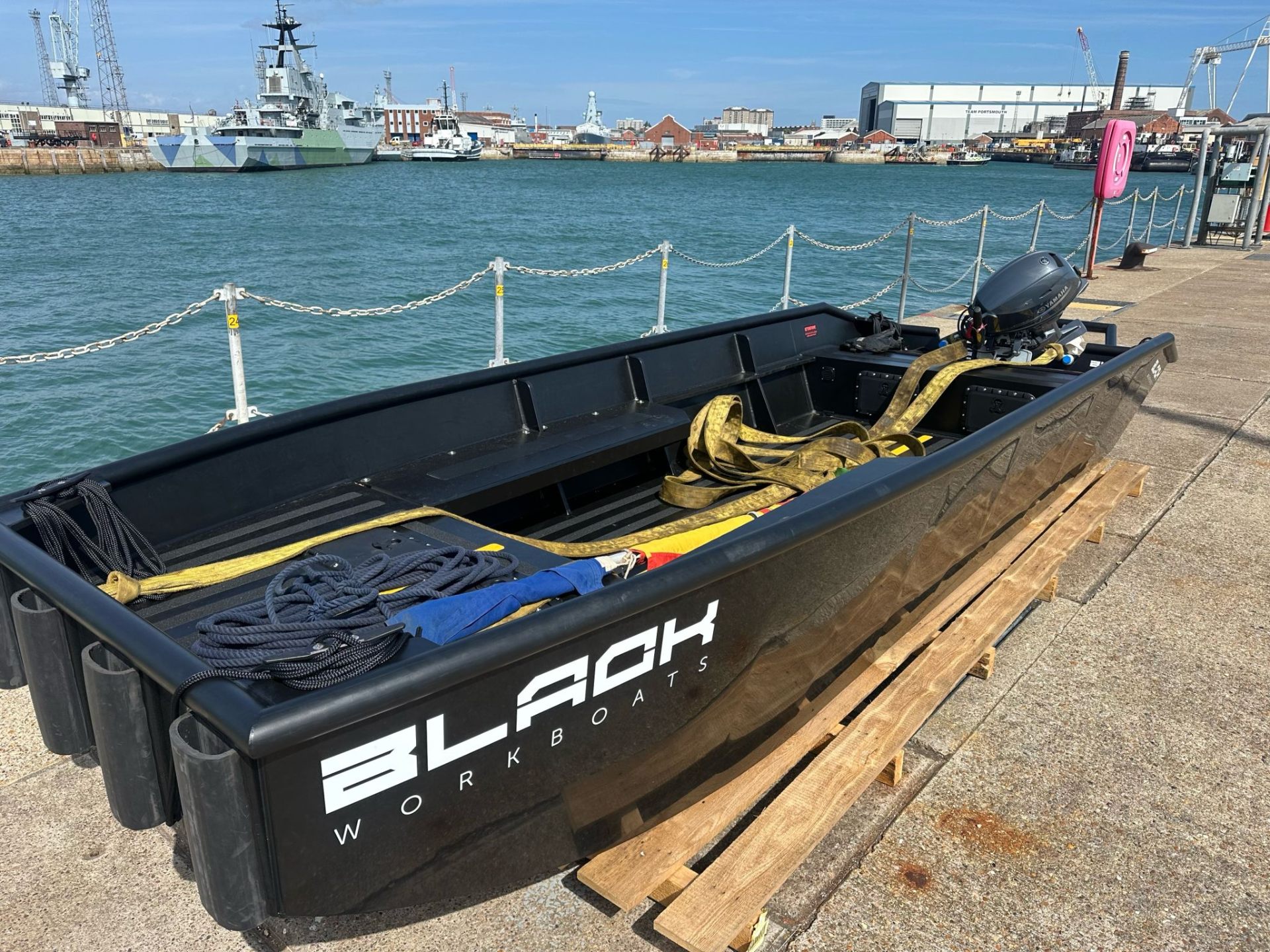 Black Workboat in Portsmouth