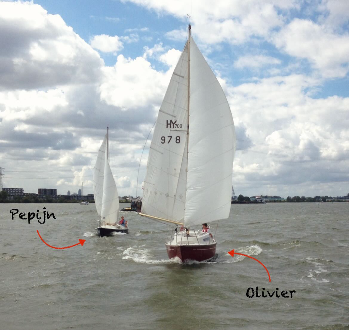 Olivier and Pepijn sailing in 2014